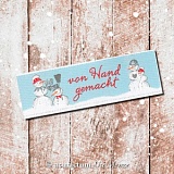 Этикетка тканая "von Hand gemacht" 20*55мм, 100% полиэстер, Acufactum Ute Menze, 35305