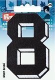 Термоаппликация Цифра 8, мал., черный цв., белая рамка 925893