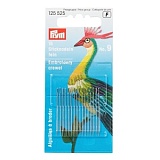 Иглы ручные для вышивки, тонкие, с большим ушком, размер 0,6*35мм (№ 9), сталь, Prym, 125525