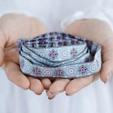 Купить недорого   Тесьма декоративная "Орнамент бирюзовый", ширина 16мм, Acufactum Ute Menze,  в интернет магазине Фэмили хоби