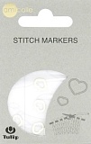 Маркер для вязания "amicolle", сердце, размер 2*3мм, пластик, белый, Tulip, AC-013e