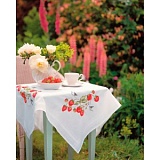 Купить недорого   Набор для вышивания Anchor: скатерть "Strawberries"  80*80см, MEZ Венгрия, ETW16  в интернет магазине Фэмили хобби