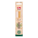 Серия "Prym 1530" - Спицы чулочные 3,5мм/15см, бамбук, натуральный, 5шт в упаковке, Prym, 222203