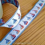 Купить недорого   Тесьма декоративная, тканая "Парусные лодки", ширина 16мм, 100% полиэстер, Acufactum,  в интернет магазине Фэмили хоби