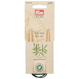 Серия "Prym 1530" - Спицы круговые укороченные 6мм/40см, бамбук, натуральный, Prym, 222530