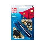 Кнопки "Анорак", диаметр 12мм, латунь, золотистый, 10шт в упаковке, Prym, 390332