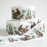 Купить недорого   Тесьма декоративная "Заяц и весна", ширина 50мм, Acufactum Ute Menze,  в интернет магазине Фэмили хоби