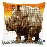 Купить недорого   Набор для вышивания лицевой стороны наволочки "Носорог", Vervaco, PN-0150197  в интернет магазине Фэмили хобби