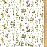 Ткань "Весенние эльфы", ширина 145см, 100% хлопок, зеленый, Acufactum, 3523-792