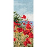 Купить недорого   Набор для вышивания Maia "Clifftop Poppies View" 28,5*12,5см, MEZ Венгрия, APC416  в интернет магазине Фэмили хобби