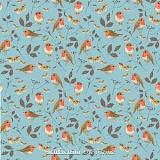 Ткань "Маленькие малиновки", ширина 155см, Acufactum Ute Menze, 3523-758