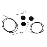 Тросик для съемных спиц, длина около 30 (50)см, заглушки 2шт, ключик, KnitPro, 10562