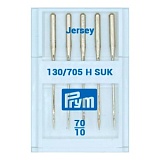 Иглы для швейных машин с плоской колбой 130/705 H SUK, джерси № 90, сталь, серебристый, Prym, 152226