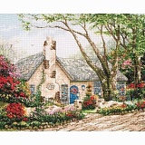 Купить недорого   Набор для вышивания Maia "Morning Glory Cottage" 27*34см, MEZ Венгрия, 5678000-01080  в интернет магазине Фэмили хобби