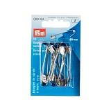 Булавки английские, сталь, с защитой от ржавчины, с шариком, 48мм, серебристый, блист.10шт 089184