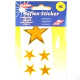 Набор аппликаций, самоклеящиеся, светоотражающие "Звезды" 4,5см - 1шт; 2,3см - 4шт, Kleiber, 611-02