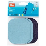 Заплатки термокреевые 8*9см, 100% хлопок, голубой/синий, 4шт в упаковке, Prym, 929290