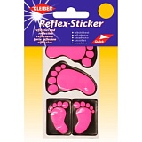 Набор аппликаций, самоклеящиеся, светоотражающие "Следы" 5см - 2шт и 3,5см - 2шт, Kleiber, 611-44