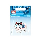 Термоаппликация "Кошка Азия" 40*35мм, 100% полиэстер, белый/многоцветный, Prym, 924313